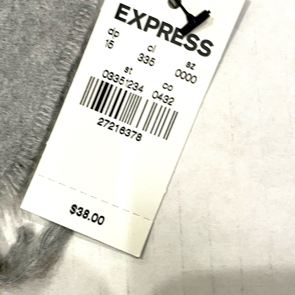 EXPRESS New Fringed Gray Scarf Soft Long - Picture 4 of 4